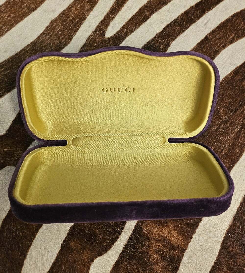 Gucci Purple Velvet Hard Clamshell Eyeglass Sunglass Case